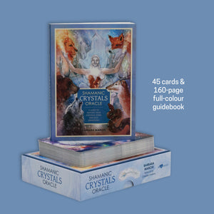 picture of guide book on top of deck "45 cards & 160-page full-colour guidebook"