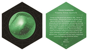 Mystic Mondays: The Crystal Grid Deck sample card - Green Aventurine