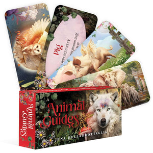 Card deck titled 'Animal Guides' with colorful illustrations on a white background