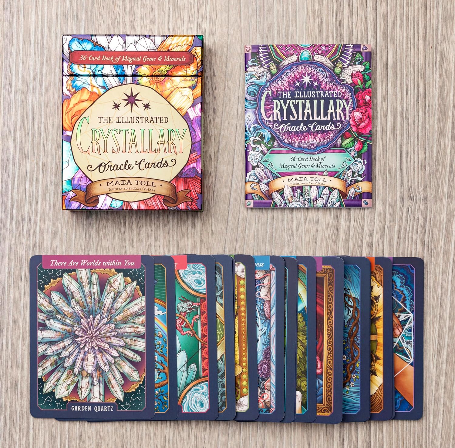 The Illustrated Crystallary Oracle Cards: 36-Card Deck of Magical Gems & Minerals by Maia Toll