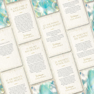 Set of inspirational cards with text and angelic design