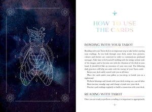 Oriens Animal Tarot sample page of Guidebook "HOW TO USE THE CARDS: BONDING WITH YOUR TAROT: Bonding with your Tarot deck is an important step to take before starting your readings..."