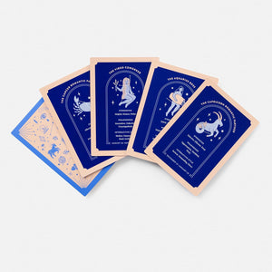 Set of astrological cards on a light gray background