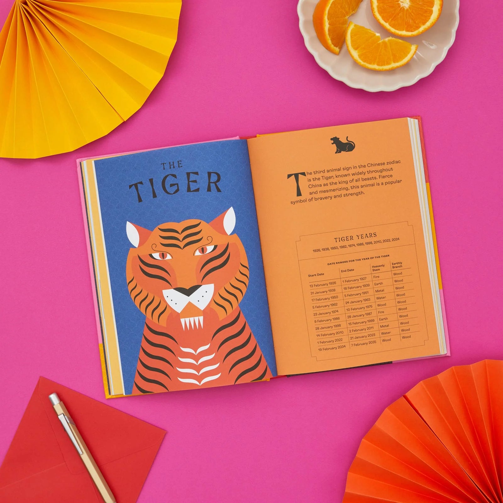 Book titled 'Chinese Astrology' with a dragon illustration on a pink background