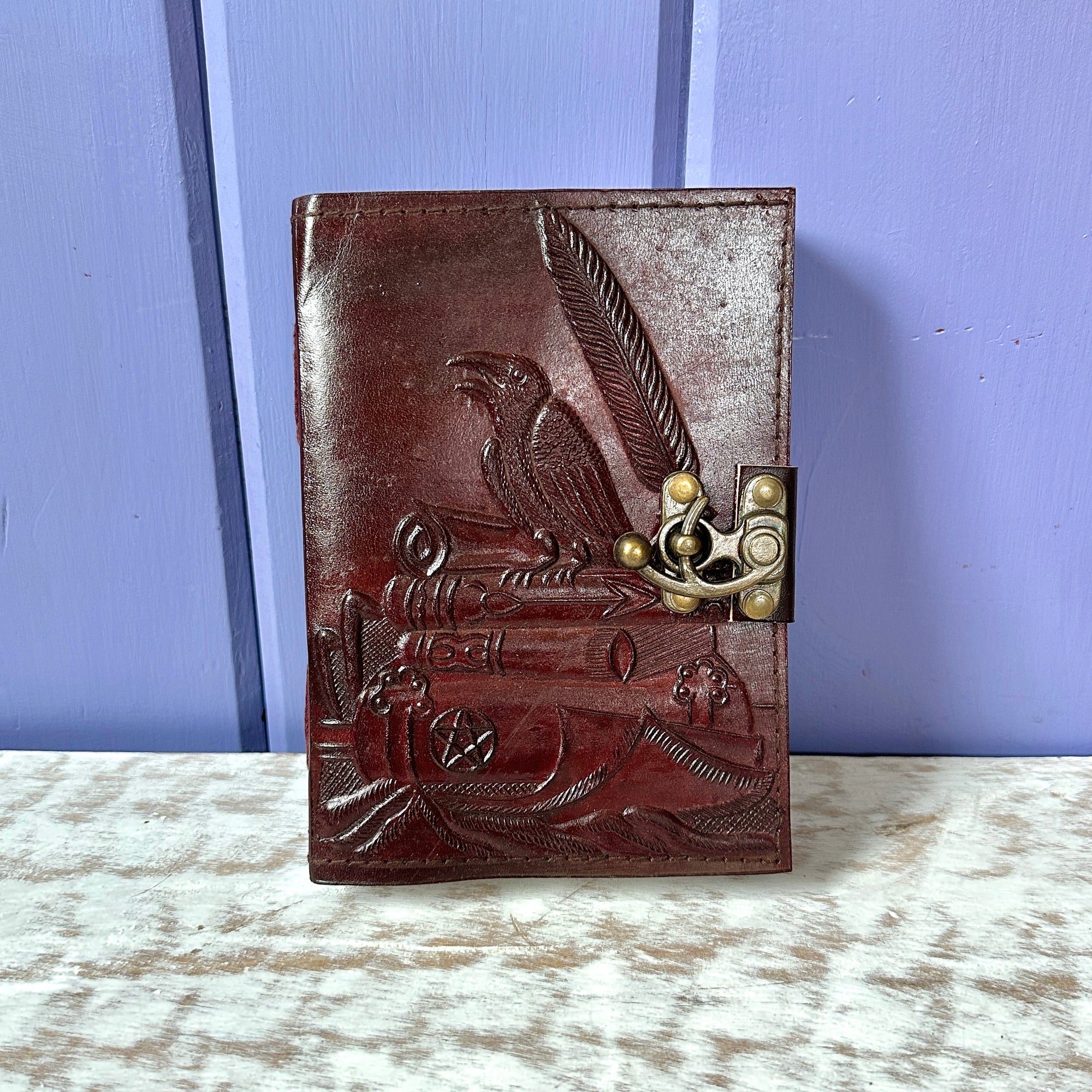 Raven and Books Leather Embossed Journal