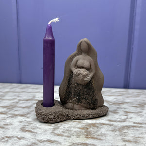 Gypsum Cement Goddess Gaia - Mini Candle Holder