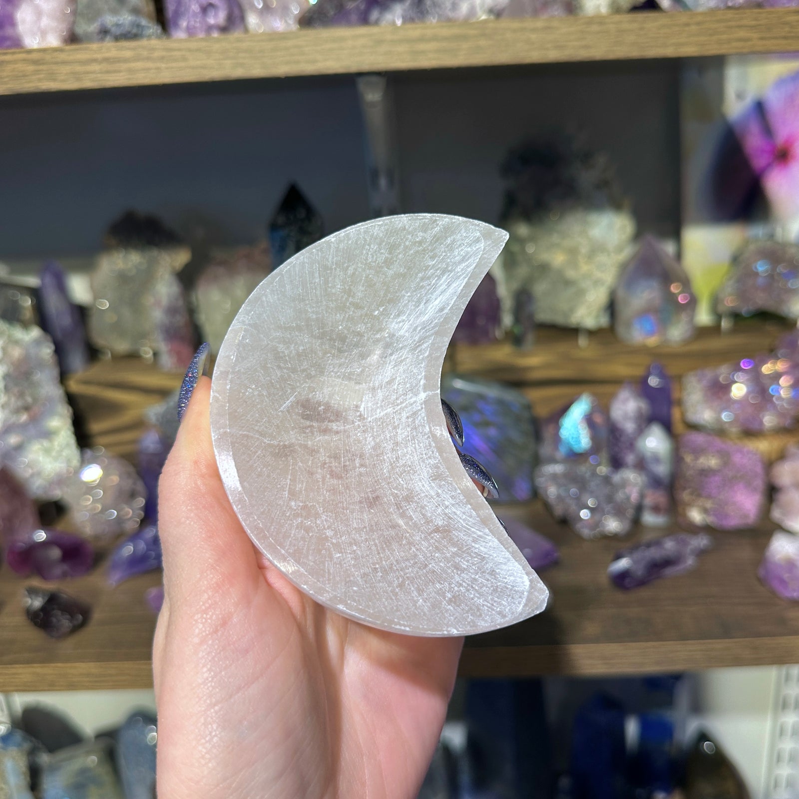Selenite Bowl [crescent moon]