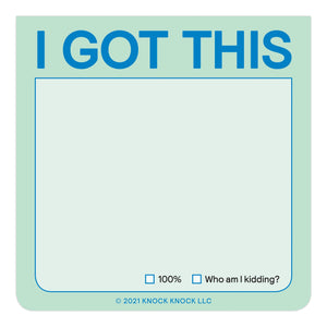 Notepad with 'I Got This' text and checkboxes on a light green background