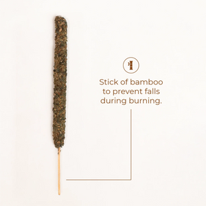 Bamboo stick used to prevent falls during burning on a white background