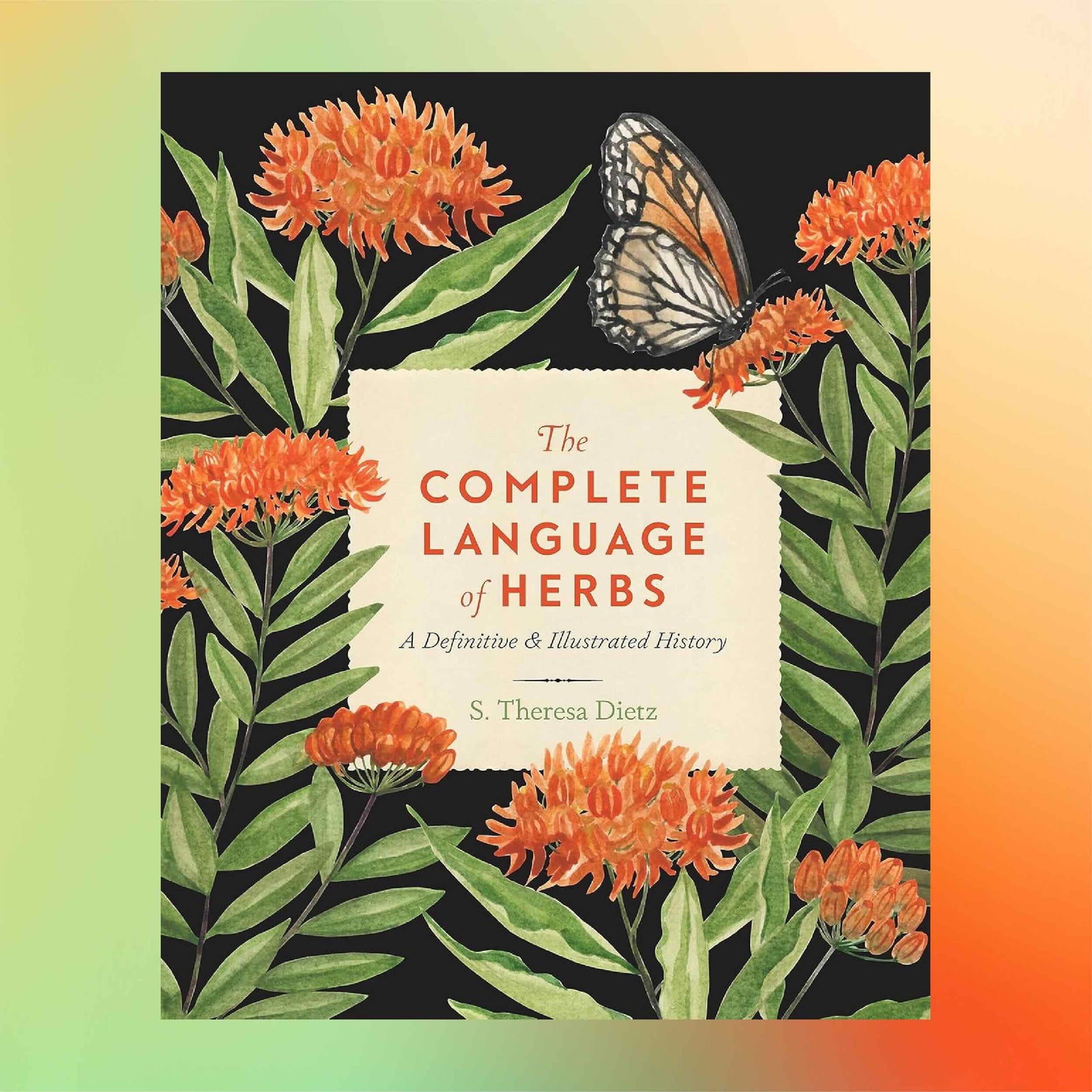 Book cover of 'The Complete Language of Herbs' with floral and butterfly design.