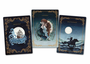 three cards of 'The Outlander Oracle' on a white background