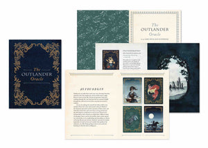 Collection of 'The Outlander Oracle' guidebook images on a white background