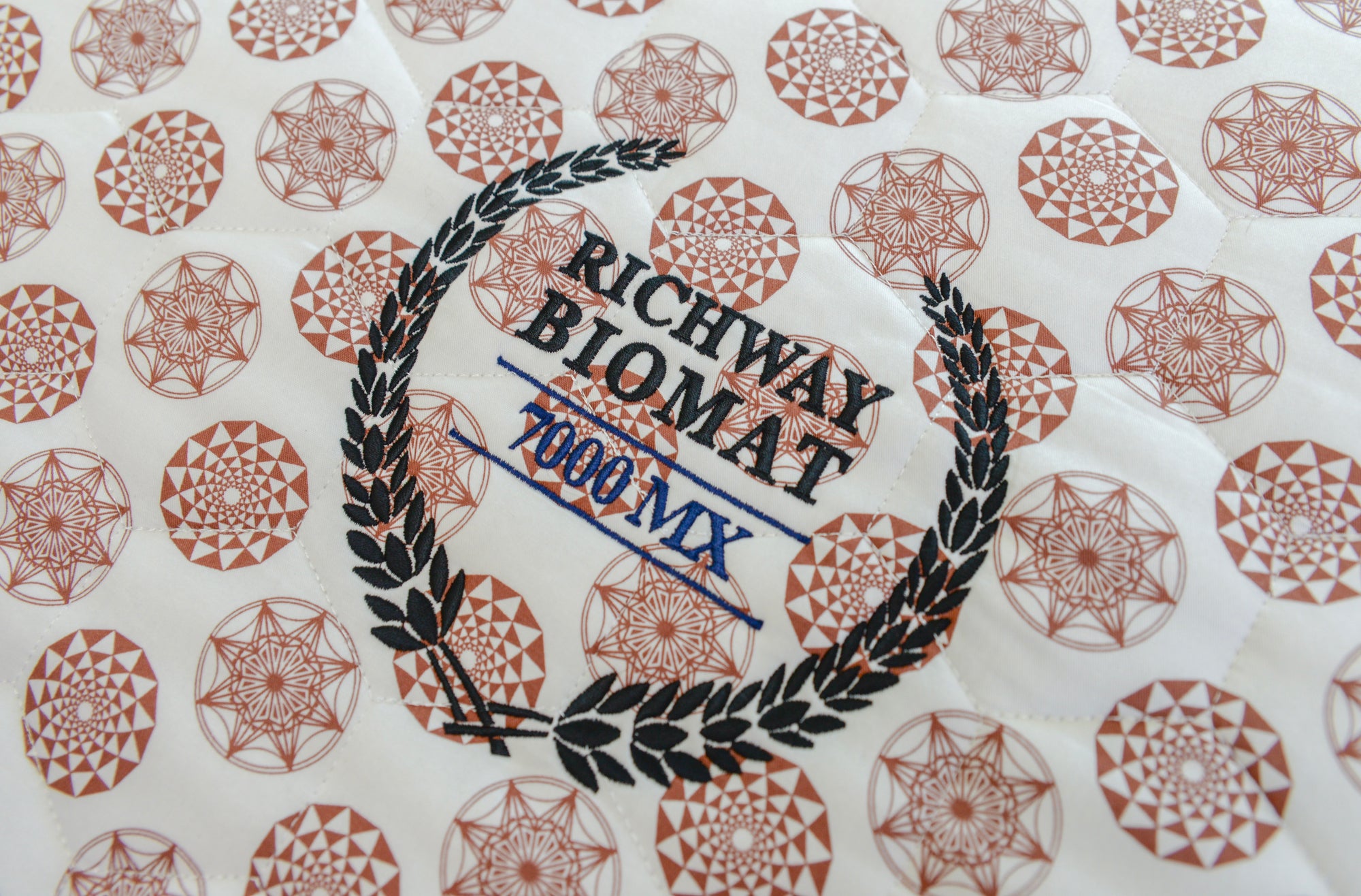biomat cover white with orange red pattern with text "Richway Biomat 7000 MX"