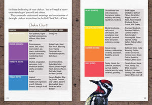 Bird Vibes Meditation Cards guidebook page "facilitate the healing of your chakras. You will reach a better understanding of yourself and others.
The commonly understood meanings and associations of the eight chakras are outlined in the Bird Vibes Chakra Chart.
Chakra Charts"