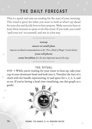 Herbal Tea Magic for the Modern Witch sample page: "the daily forecast..."