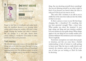 Mushroom Spirit Oracle sample page of guidebook "AMETHYST DECEIVER, deception
Laccaria amethystina
EDIBLE (though can contain high levels of arsenic if present in the soil)
Found in leaf litter in woodlands and under beech trees, the amethyst deceiver is an amazing violet colour, which during wet weather will show a deep purple..."