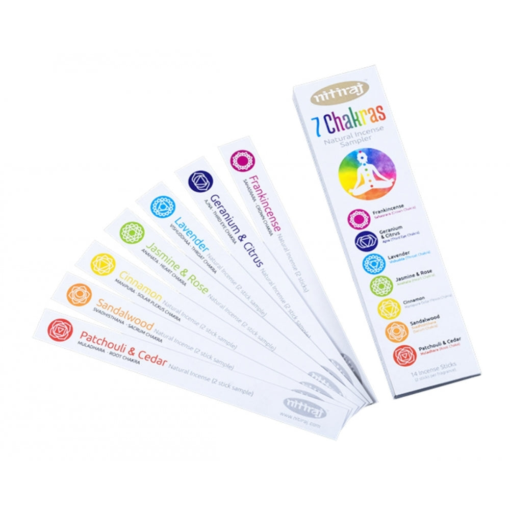 Nitiraj 7 Chakras Incense Sampler Pack