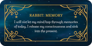 Text card with decorative border and quote about memory on a dark blue background