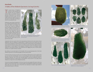 The Book of Moldavite sample page - Interlude: A Gallery of Fine Moldavia Specimens, Carving & Jewelry... with pictures of Moldavite