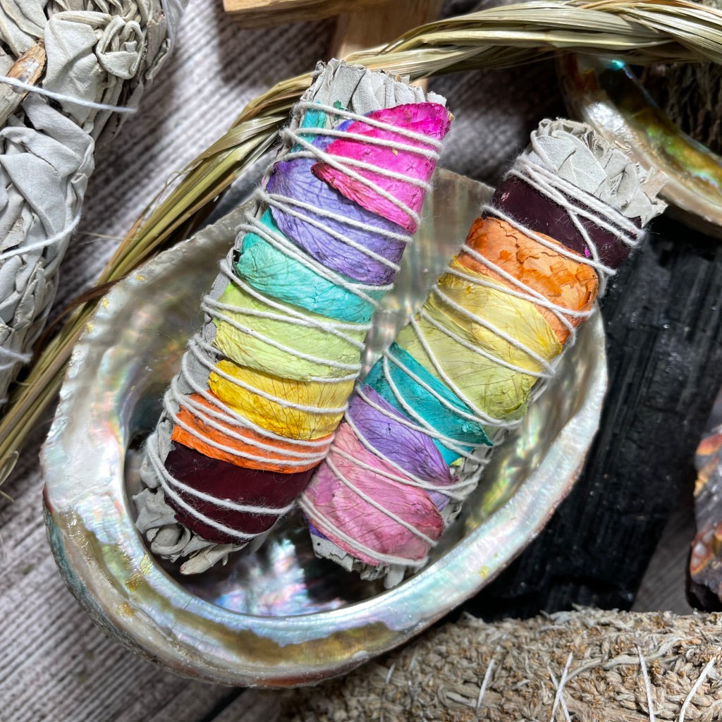 Rainbow Chakra White Sage Smudge Bundle