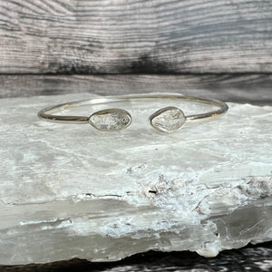 Herkimer Diamond - Flexible Sterling Silver Bracelet