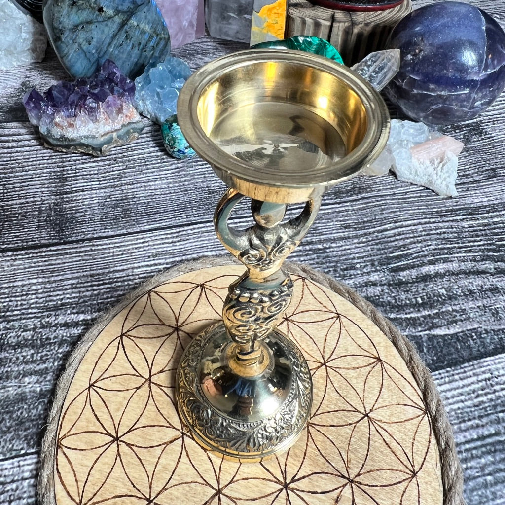 Brass Goddess Incense Burner
