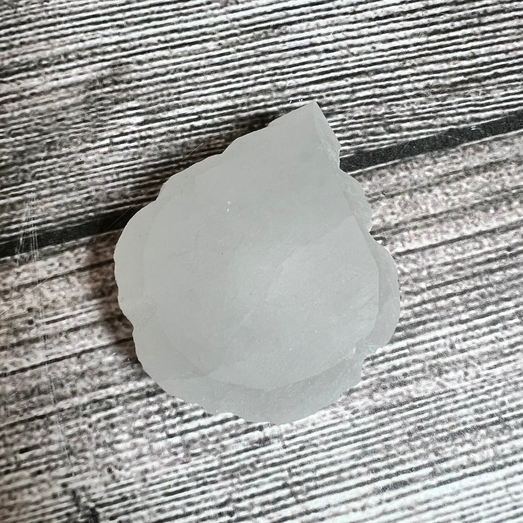 Selenite Leaf Palm Stone