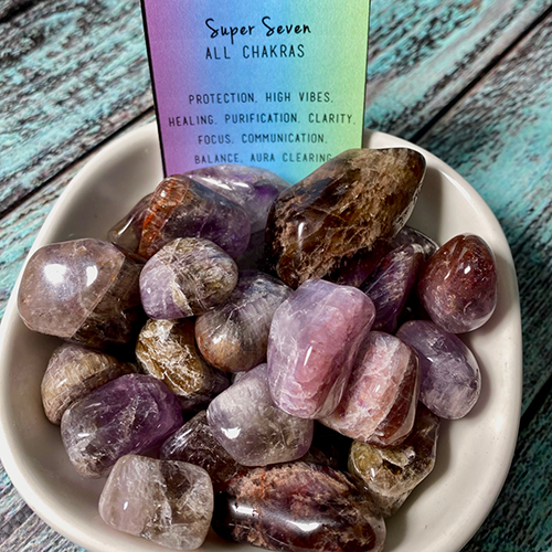 Lot De 6 Spécimens Minéraux Auralite-23 Super Seven Améthyste – 152 Ct Total – Origine Maroc – Neuf – Collection Gemmes